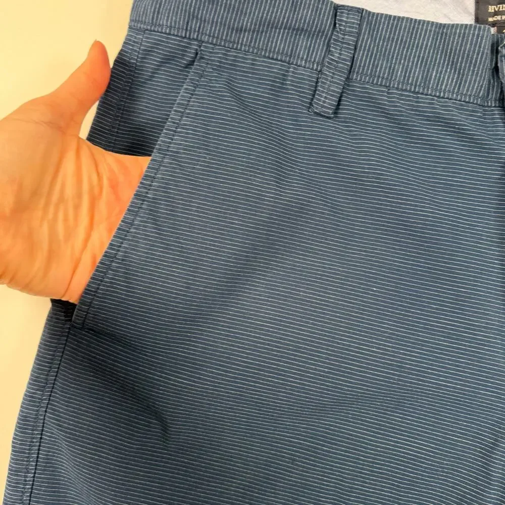 J.Crew Men’s 31 Rivington Chino Shorts 100% Cotton Striped Blue Preppy Classic